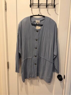 Vintage NWT Blue Lightweight Button-Front blouse Jacket